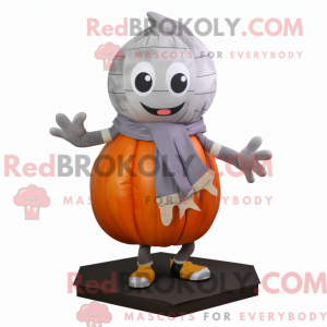 Gray Pumpkin mascot costume...
