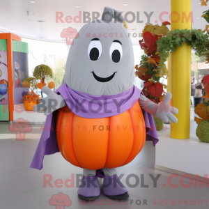 Postava maskota šedé dýně v...