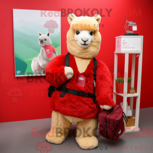 Red Alpaca mascot costume...