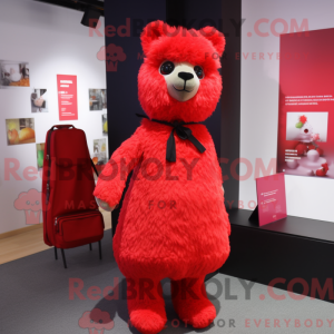Red Alpaca mascot costume...