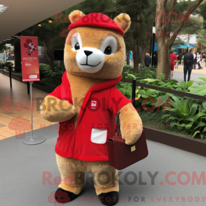 Red Alpaca mascot costume...