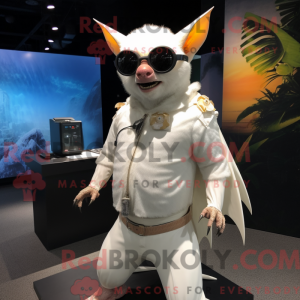 Hvid frugt flagermus maskot...