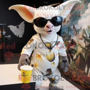White Fruit Bat mascot...