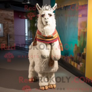 Creme Lama maskot drakt...