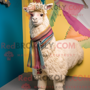 Cream Llama mascot costume...