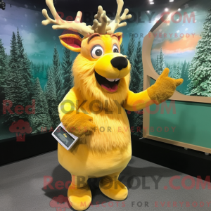 Yellow Reindeer mascot...