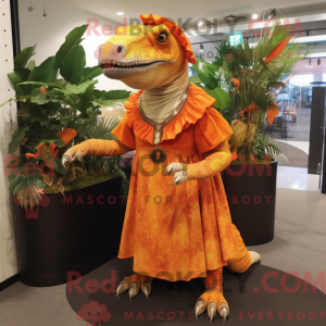 Orange Iguanodon mascot...