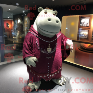Maroon Hippopotamus mascot...