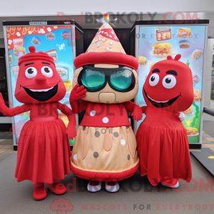 Red Burgers mascot costume...