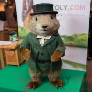 Olive Marmot mascot costume...