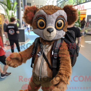 Brown Lemur mascot costume...