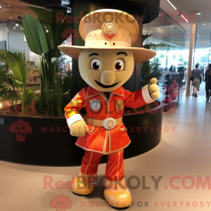 Tan Fire Fighter mascot...