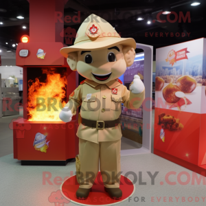 Tan Fire Fighter mascot...