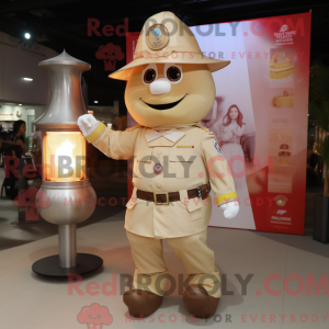 Tan Fire Fighter maskot...