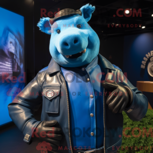 Blue Sow maskot kostume...