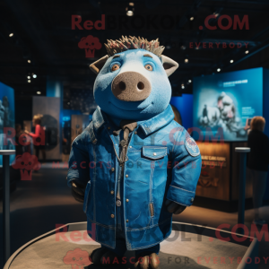 Blue Sow maskot kostume...