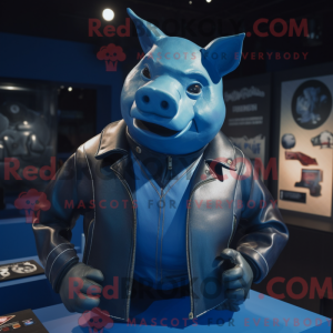 Blue Sow maskot kostume...