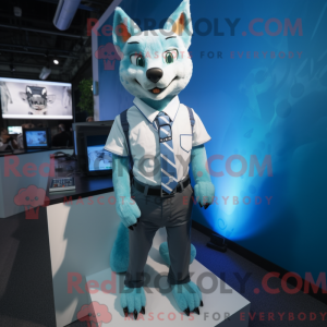 Cyan Lynx Maskottchen...