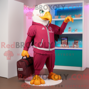 Magenta Bald Eagle mascot...