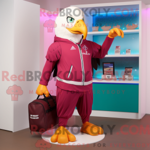 Magenta Bald Eagle maskot...