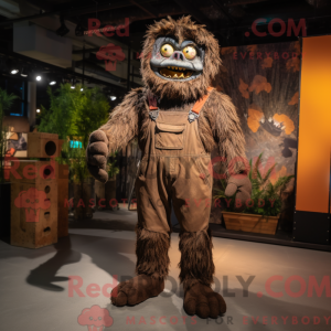 Brun Undead maskot kostume...