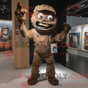 Brun Undead maskot kostume...