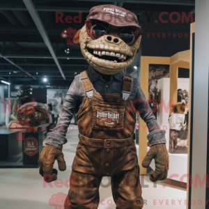Brun Undead maskot kostume...