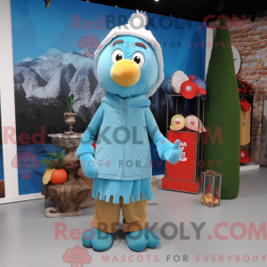 Sky Blue Turkey mascot...