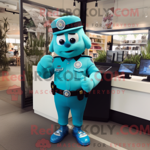 Postava maskota Teal Police...
