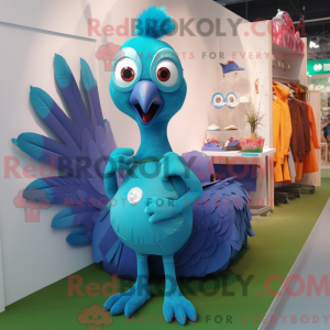 Cyan Peacock Maskottchen...