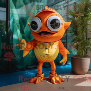 Orange Piranha mascot...