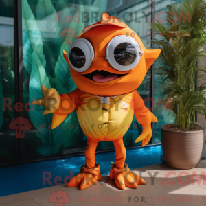 Orange Piranha maskot...