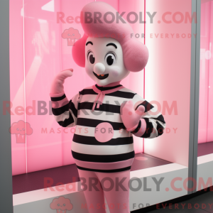Pink Mime maskot kostume...