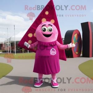Magenta Pizza Slice mascot...