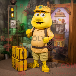 Gul timeglas maskot kostume...