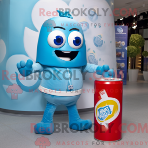 Sky Blue Soda Can mascot...