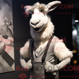 Silver Goat mascot costume...