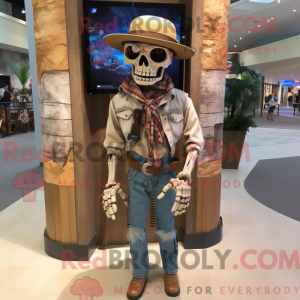 Tan Skull mascot costume...