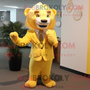Lemon Yellow Lion mascot...