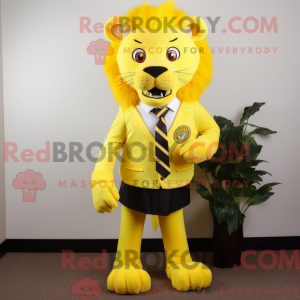 Lemon Yellow Lion mascot...