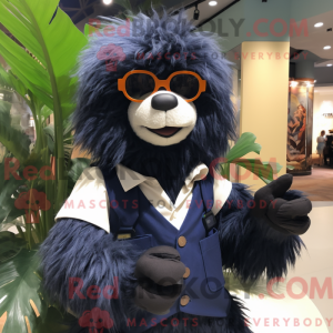 Navy Sloth Bear mascot...