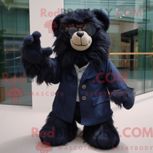 Navy Sloth Bear mascot...