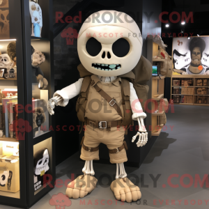 Beige Skull mascot costume...