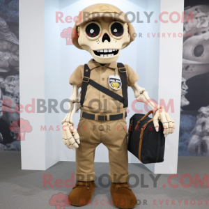 Beige Skull mascot costume...