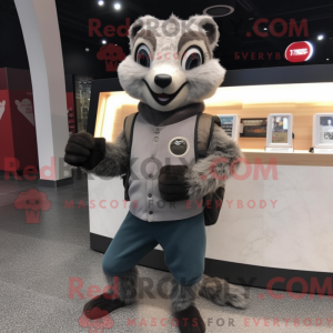 Gray Badger maskot kostume...
