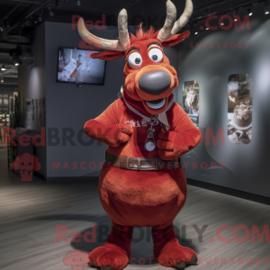 Red Reindeer mascot costume...