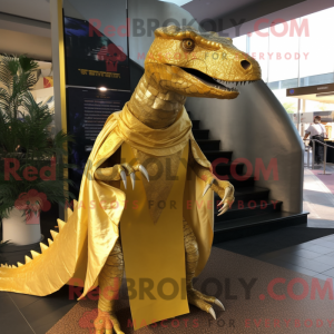 Guld Spinosaurus maskot...