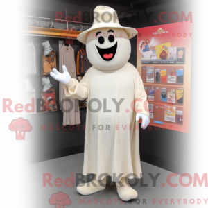 Cream Ghost mascot costume...