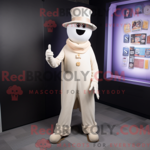 Cream Ghost mascot costume...