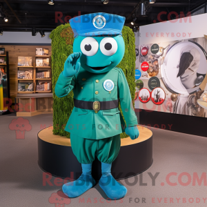 Cyan Green Beret mascot...